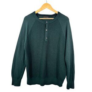 Banana Republic Merino Wool blend button front sweater hunter green sz L